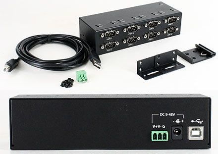 CTF8XRS232USB (Automotive/Industrie 8-port RS232 USB Adapter, FT4232HL, 9-48VDC)