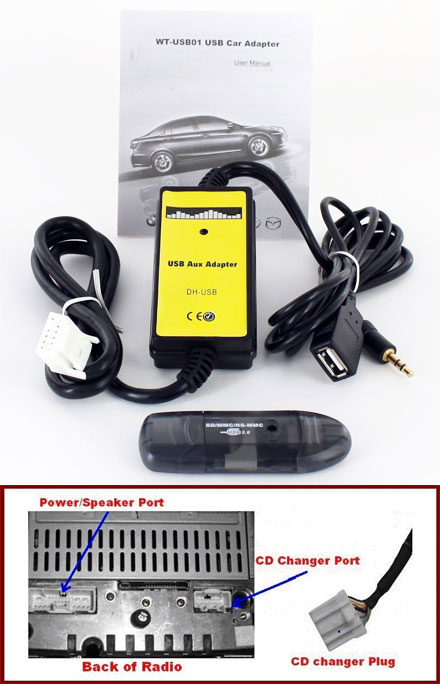 AUX / USB audio car stereo adapter (Toyota)