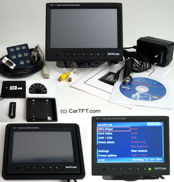 SP7 VGA 7" TFT - Touchscreen <b>USB</b> - PAL/NTSC - IR Remote